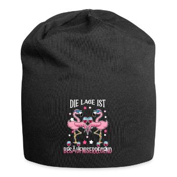 Flamants roses ivres - Bonnet en jersey - noir - Devant