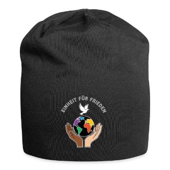 Einheit für Frieden - Jersey-Beanie - Schwarz - Vorne