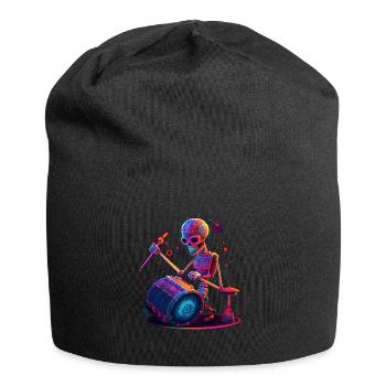 Skelett Schlagzeuger Musik Schlagzeug - Jersey-Beanie - Schwarz - Vorne