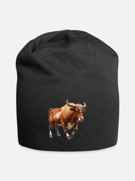 Stier - Jersey-Beanie - Schwarz