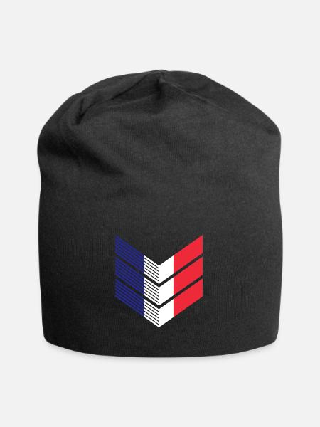 Drapeau de la France Look en détresse Drapeau français - Bonnet en jersey - noir