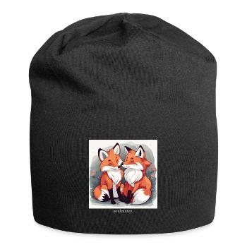 Füchse "Soulmates" seelenverwandt - Jersey-Beanie - Schwarz - Vorne
