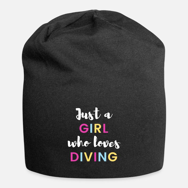 Nur ein Mädchen, das Tauchen liebt. - Jersey-Beanie - Schwarz