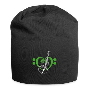 Cœur de clés basses avec contrebasse - Bonnet en jersey - noir - Devant