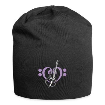 Cœur de clés basses avec contrebasse - Bonnet en jersey - noir - Devant