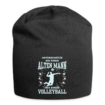 Unterschätze nie einen alten Mann mit Volleyball - Jersey-Beanie - Schwarz - Vorne