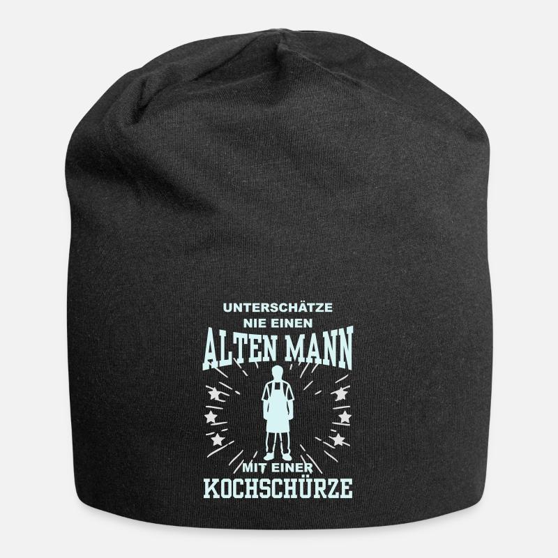 Unterschätze nie einen Mann mit Kochschürze - Jersey-Beanie - Schwarz