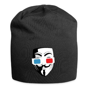 3D-Kino Brille Maske - Jersey-Beanie - Schwarz - Vorne