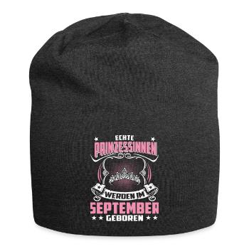 Septembre - anniversaire - princesse 3 - Bonnet en jersey - charbon - Devant