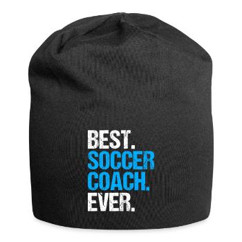 Meilleur entraîneur de football de tous les temps cadeau - Bonnet en jersey - noir - Devant