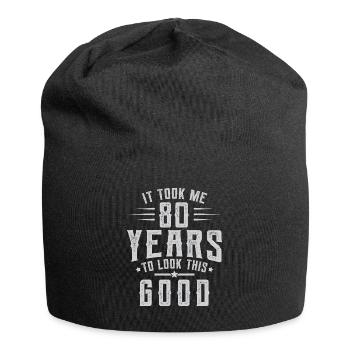 80. Geburtstag Geschenk: Es dauerte 80 Jahre - Jersey-Beanie - Schwarz - Vorne