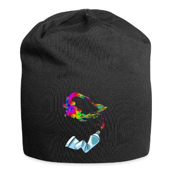 Kreativität aus der Tube - Jersey-Beanie - Schwarz - Vorne