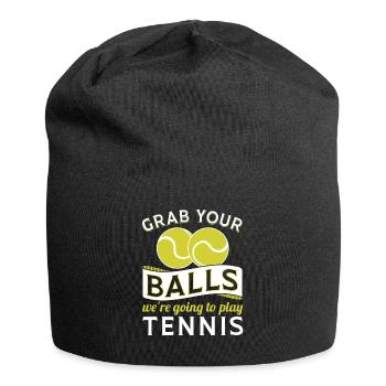 Prenez vos balles, nous allons jouer au tennis cadeau - Bonnet en jersey - noir - Devant
