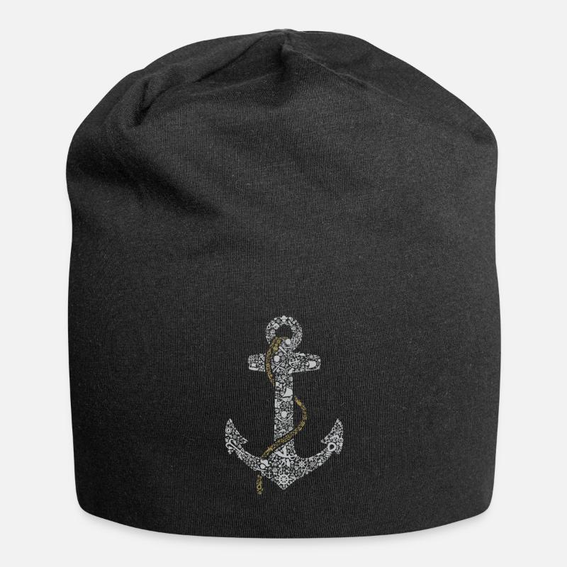 Pirate anchor - Jersey Beanie - black