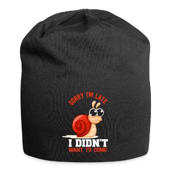 Snail Animal Speed Late Slow - Jersey Beanie - black - Front