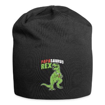 Papasaurus Rex - Vatertag Herrentag Männertag Papa - Jersey-Beanie - Schwarz - Vorne