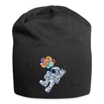 Astronaut with balloons - Jersey Beanie - black - Front