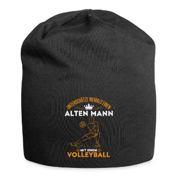 Old Man Volleyball Volleyballer Opa Geschenkidee - Jersey-Beanie - Schwarz - Vorne