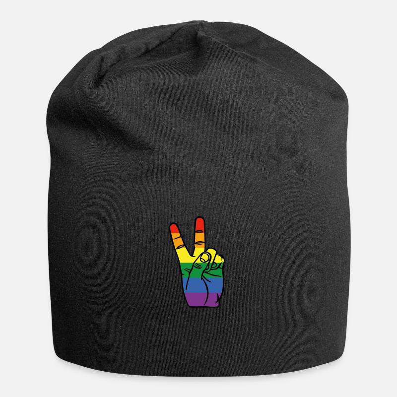 Peace LGBT - Jersey-Beanie - Schwarz