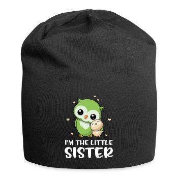 Je suis la petite soeur - petite soeur chouette - Bonnet en jersey - noir - Devant