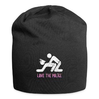 Aime la police - Bonnet en jersey - noir - Devant