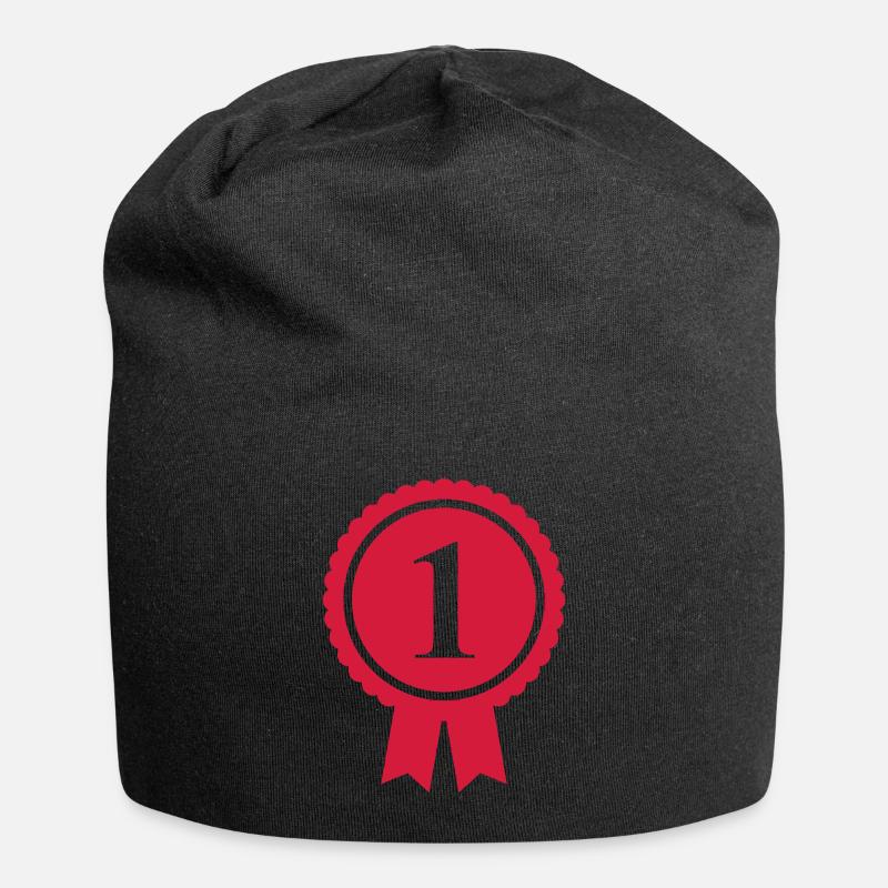 Rote Medaille Nummer 1 - anpassbar - Jersey-Beanie - Schwarz
