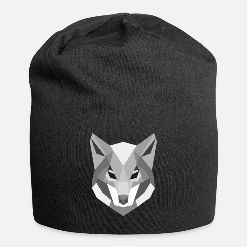 Wolf - Jersey-Beanie - Schwarz