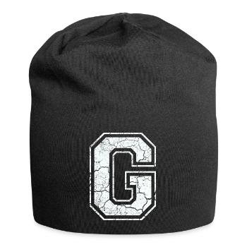 Un caractère un grammes dans blanc in Used Look - Bonnet en jersey - noir - Devant
