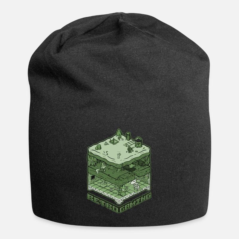 Retro Gaming - Jersey-Beanie - Schwarz