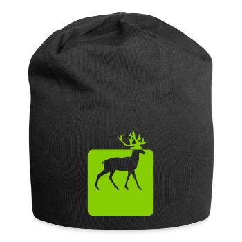 hirsch elch wald tier - Jersey-Beanie - Schwarz - Vorne