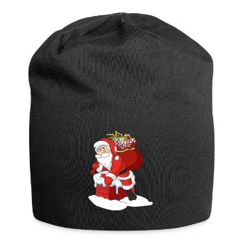 Weihnachtsmann - Jersey-Beanie - Schwarz - Vorne