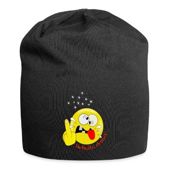 Lustig Smiley spaßig - Jersey-Beanie - Schwarz - Vorne