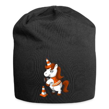 Einhorn Arbeit - Jersey-Beanie - Schwarz - Vorne