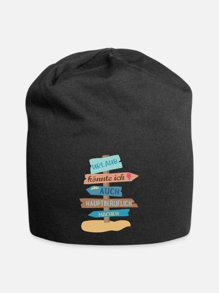 Urlaub - Jersey-Beanie - Schwarz