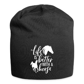 Horse horse rider horse lover gift - Jersey Beanie - black - Front