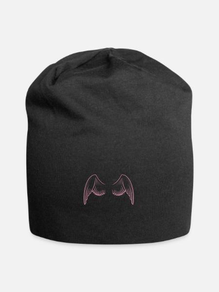 Flügel. Angel wings. Engel. süß. - Jersey-Beanie - Schwarz