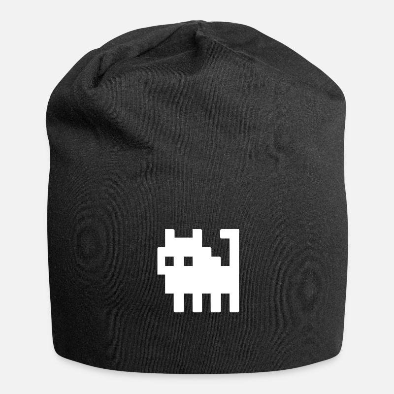 Gaming Katze - Jersey-Beanie - Schwarz