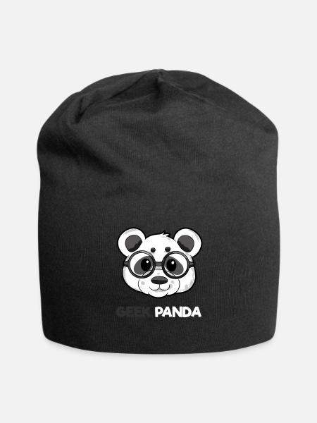 Geek Panda - Jersey-Beanie - Schwarz