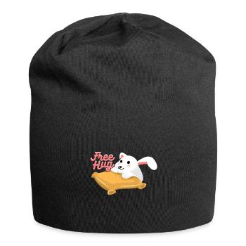 Umarmung Hase - Jersey-Beanie - Schwarz - Vorne