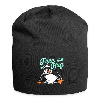 Umarmung Pinguin - Jersey-Beanie - Schwarz - Vorne