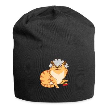 Chat Grand-mère - Bonnet en jersey - noir - Devant
