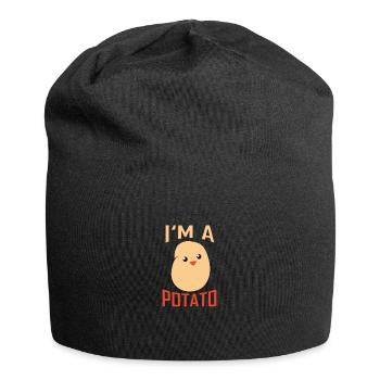 Je suis une pomme de terre Je suis une pomme de terre - Bonnet en jersey - noir - Devant