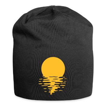 wasser sonne meer urlaub ferien untergang aufgang - Jersey-Beanie - Schwarz - Vorne