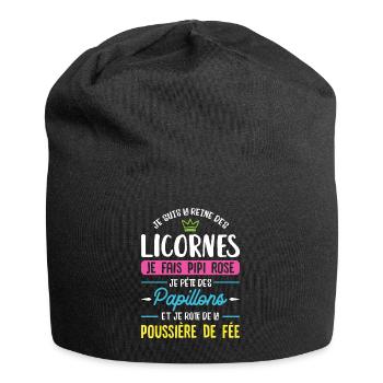 La reine des licornes - Bonnet en jersey - noir - Devant