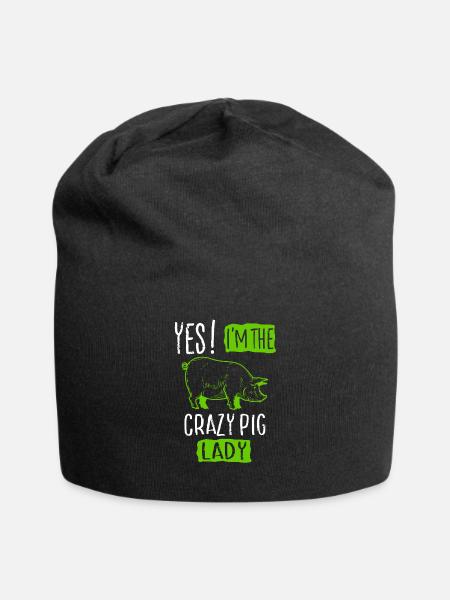 Schwein - Jersey-Beanie - Schwarz