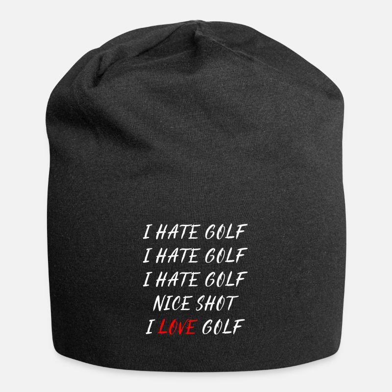 Je déteste le golf - J'aime le golf - Bonnet en jersey - noir
