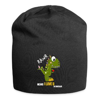 Dino love - RAWR Dinosaurs love - Bonnet en jersey - noir - Devant
