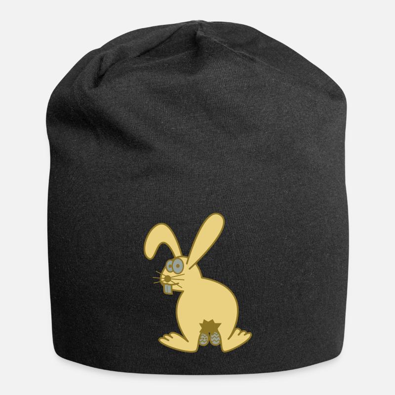 Osterhase mit ostereiern - Jersey-Beanie - Schwarz