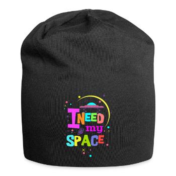 Ich brauche meinen Platz - Jersey-Beanie - Schwarz - Vorne