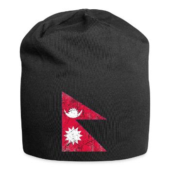 Nepal flag flag Fahne Flagge drapeau bandera - Jersey Beanie - black - Front